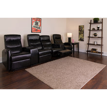 Load image into Gallery viewer, Flash Furniture Anetos Series 4-Seat Reclining Black LeatherSoft