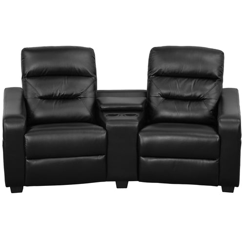 Flash Furniture Futura Series 2-Seat Reclining Black LeatherSoft