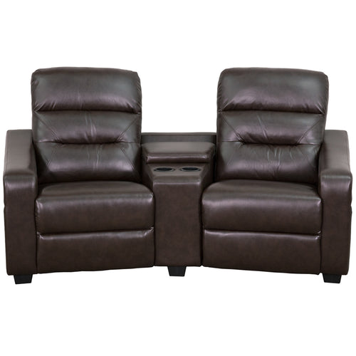 Flash Furniture Futura Series 2-Seat Reclining Brown LeatherSoft
