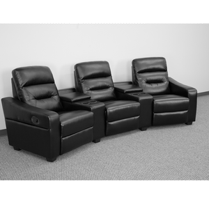 Flash Furniture Futura Series 3-Seat Reclining Black LeatherSoft