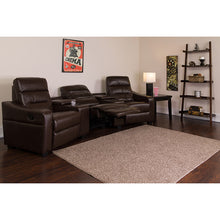 Load image into Gallery viewer, Flash Furniture Futura Series 3-Seat Reclining Brown LeatherSoft