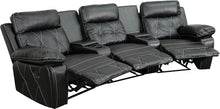 Load image into Gallery viewer, Flash Furniture Reel Comfort Series 3-Seat Curved Reclining Black LeatherSoft