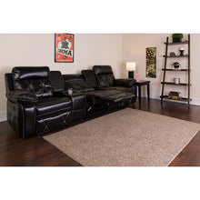 Load image into Gallery viewer, Flash Furniture Reel Comfort Series 3-Seat Reclining Straight Black LeatherSoft