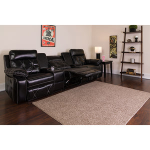 Flash Furniture Reel Comfort Series 3-Seat Reclining Straight Black LeatherSoft