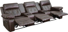Load image into Gallery viewer, Flash Furniture Reel Comfort Series 3-Seat Reclining Straight Brown LeatherSoft