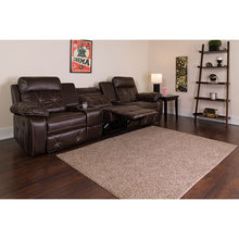 Load image into Gallery viewer, Flash Furniture Reel Comfort Series 3-Seat Reclining Straight Brown LeatherSoft