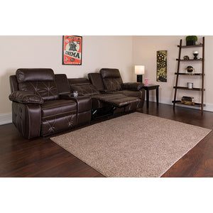 Flash Furniture Reel Comfort Series 3-Seat Reclining Straight Brown LeatherSoft