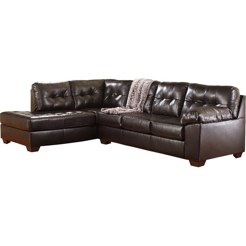 Flash Furniture Signature Design by Ashley Alliston Sectional in Chocolate Faux Leather