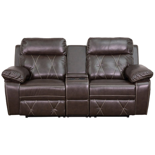 Flash Furniture Reel Comfort Series 2-Seat Straight Reclining Brown LeatherSoft