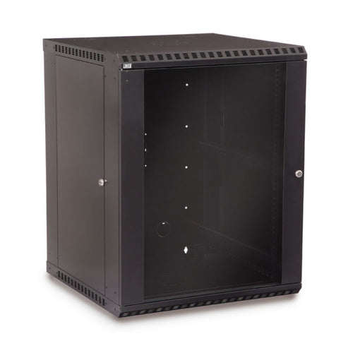 Kendall Howard 15U LINIER® Fixed A/V Wall Mount Cabinet - Glass Door (3140-3-001-15)
