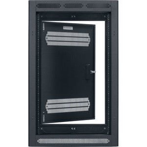 Lowell Mfg Equipment Rack-Enclosed-24U, 27in Deep, 1pr Adjustable Rails, Rear Door