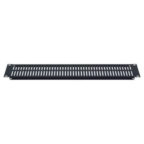 Lowell Mfg Equipment Rack Panel-Blank Steel Vent Slot Panel, With flange 1U-2U