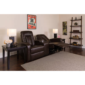 Flash Furniture Eclipse Series 2-Seat Reclining Brown LeatherSoft