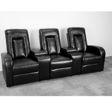 Load image into Gallery viewer, Flash Furniture Eclipse Series 3-Seat Reclining Black LeatherSoft