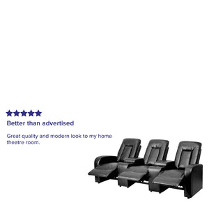 Flash Furniture Eclipse Series 3-Seat Reclining Black LeatherSoft