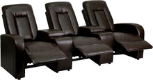 Load image into Gallery viewer, Flash Furniture Eclipse Series 3-Seat Reclining Brown LeatherSoft