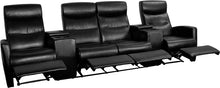 Load image into Gallery viewer, Flash Furniture Anetos Series 4-Seat Reclining Black LeatherSoft