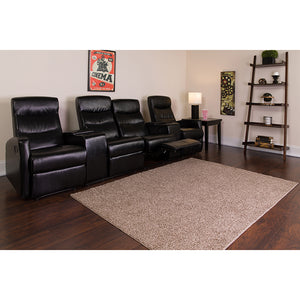 Flash Furniture Anetos Series 4-Seat Reclining Black LeatherSoft