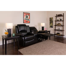 Load image into Gallery viewer, Flash Furniture Allure Series 2-Seat Reclining Pillow Back Black LeatherSoft
