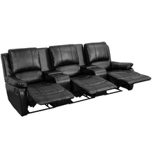 Load image into Gallery viewer, Flash Furniture Allure Series 3-Seat Reclining Pillow Back Black LeatherSoft