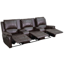Load image into Gallery viewer, Flash Furniture Allure Series 3-Seat Reclining Pillow Back Brown LeatherSoft