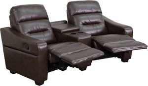 Flash Furniture Futura Series 2-Seat Reclining Brown LeatherSoft