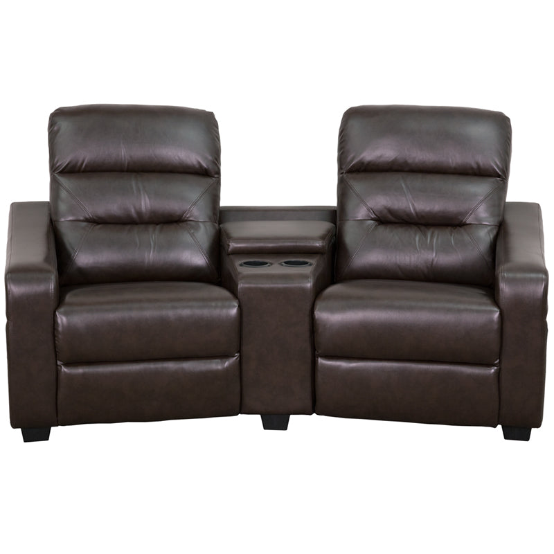 Flash Furniture Futura Series 2-Seat Reclining Brown LeatherSoft
