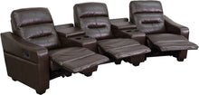 Load image into Gallery viewer, Flash Furniture Futura Series 3-Seat Reclining Brown LeatherSoft