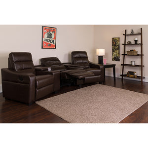 Flash Furniture Futura Series 3-Seat Reclining Brown LeatherSoft