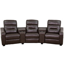 Load image into Gallery viewer, Flash Furniture Futura Series 3-Seat Reclining Brown LeatherSoft