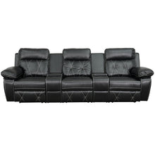 Load image into Gallery viewer, Flash Furniture Reel Comfort Series 3-Seat Reclining Straight Black LeatherSoft