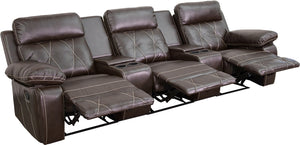 Flash Furniture Reel Comfort Series 3-Seat Reclining Straight Brown LeatherSoft