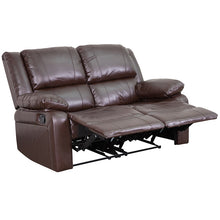Load image into Gallery viewer, Flash Furniture Harmony Series Brown Leather Soft Loveseat with Two Built-In Recliners