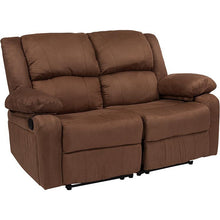 Load image into Gallery viewer, Flash Furniture Harmony Series Chocolate Brown Microfiber Loveseat with Two Built-In Recliners