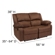 Load image into Gallery viewer, Flash Furniture Harmony Series Chocolate Brown Microfiber Loveseat with Two Built-In Recliners