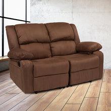 Load image into Gallery viewer, Flash Furniture Harmony Series Chocolate Brown Microfiber Loveseat with Two Built-In Recliners