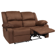 Load image into Gallery viewer, Flash Furniture Harmony Series Chocolate Brown Microfiber Loveseat with Two Built-In Recliners