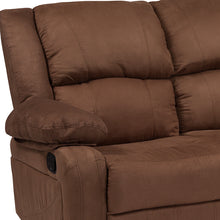 Load image into Gallery viewer, Flash Furniture Harmony Series Chocolate Brown Microfiber Loveseat with Two Built-In Recliners
