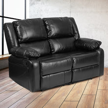 Load image into Gallery viewer, Flash Furniture Harmony Series Black Leather Soft Loveseat with Two Built-In Recliners