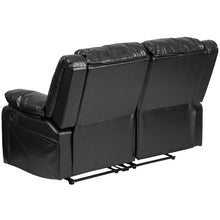 Load image into Gallery viewer, Flash Furniture Harmony Series Black Leather Soft Loveseat with Two Built-In Recliners