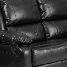 Load image into Gallery viewer, Flash Furniture Harmony Series Black Leather Soft Loveseat with Two Built-In Recliners
