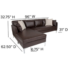 Load image into Gallery viewer, Flash Furniture Back Bay Upholstered  Sectional in Brown LeatherSoft