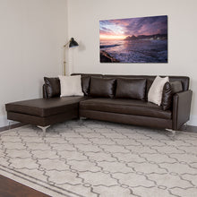 Load image into Gallery viewer, Flash Furniture Back Bay Upholstered  Sectional in Brown LeatherSoft