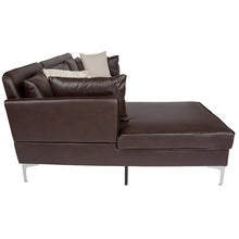 Load image into Gallery viewer, Flash Furniture Back Bay Upholstered  Sectional in Brown LeatherSoft