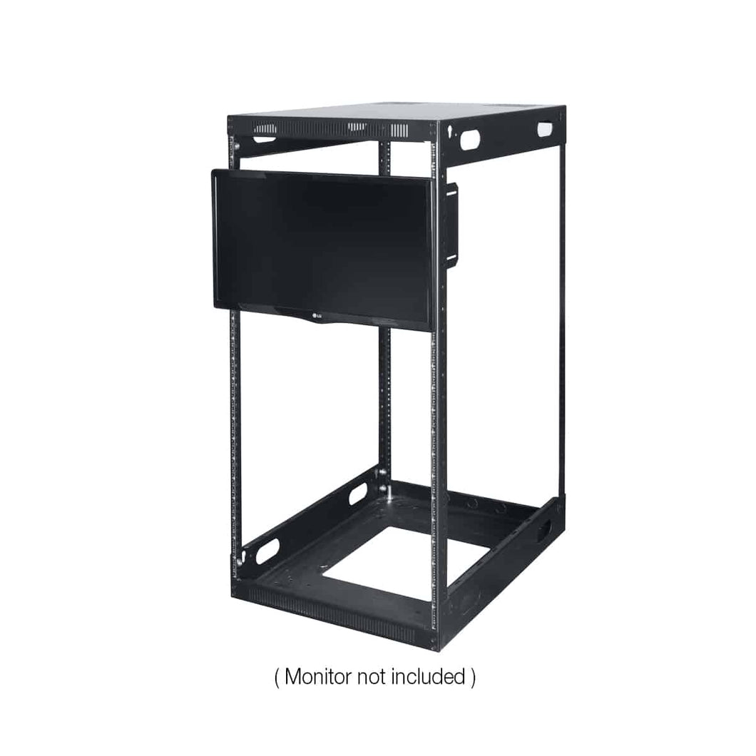 Lowell Mfg Display Mount for Equipment Racks, 4U, 5in D, Blk