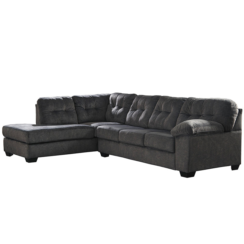 Flash Furniture Signature Design by Ashley Accrington Sofa Sectional in Granite Microfiber