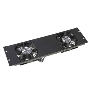 Lowell Mfg Fan Panel-3U, Two 4in Whisper Fans, 50cfm Each, Fan Guards