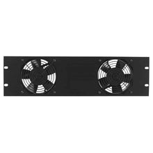 Load image into Gallery viewer, Lowell Mfg Fan Panel-3U, Two 4in Whisper Fans, 50cfm Each, Fan Guards