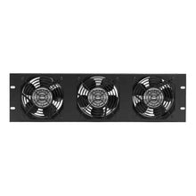 Load image into Gallery viewer, Lowell Mfg Fan Panel-3U, Two 4in Whisper Fans, 50cfm Each, Fan Guards