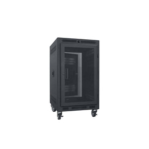Lowell Mfg Equipment Rack-Portable-14U, 22in Deep, With Fully Vented Door
